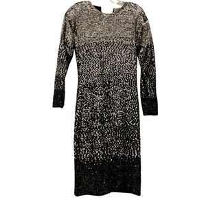 Adrienne Vittadini Vintage Sequin MIDI Bodycon Dress Size Small